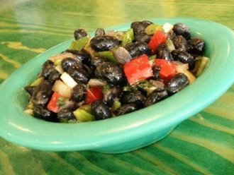 Bowl of black bean salad