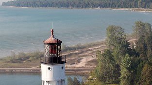 The top of Sturgeon Bay lighthouse.