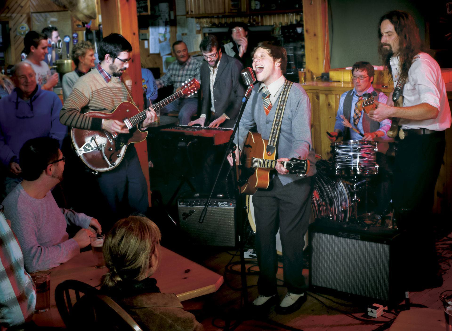 A live band performing