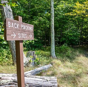 Backpacking Sites signpost