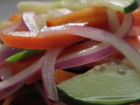 Close up of pickled vegetables