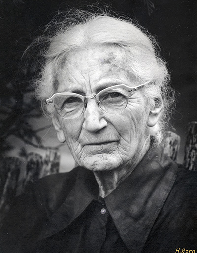 Black-and-white photo of Emma Toft