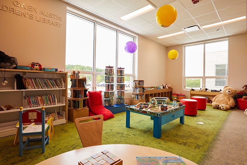 Books, toys, and games at a public library
