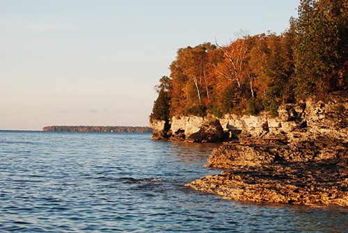Cave Point in fall.