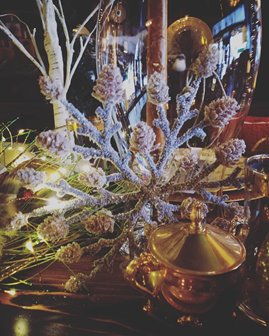 Winter pinecone decorations