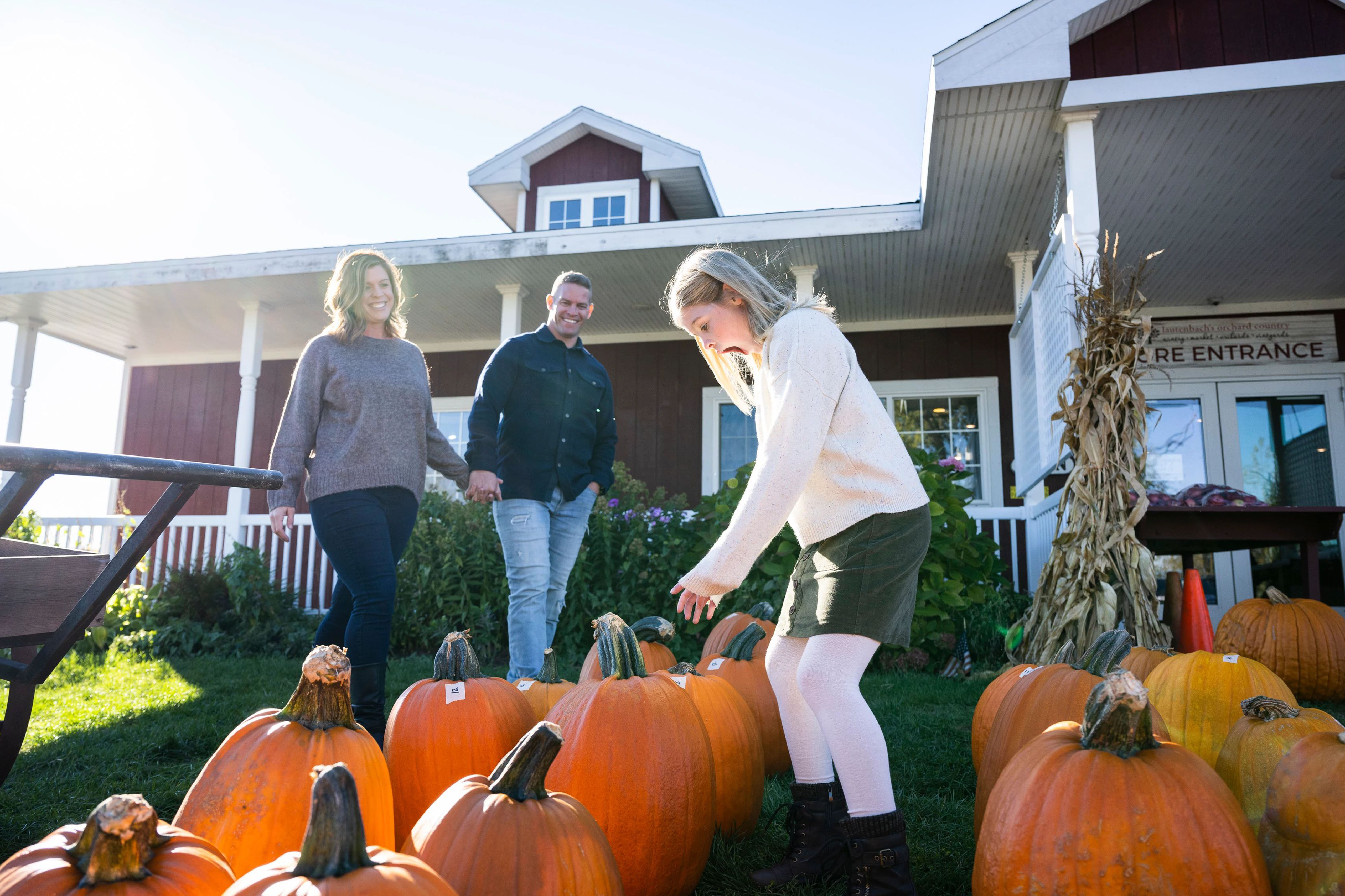 A family enjoys a fall day at Lautenbach's Orchard.