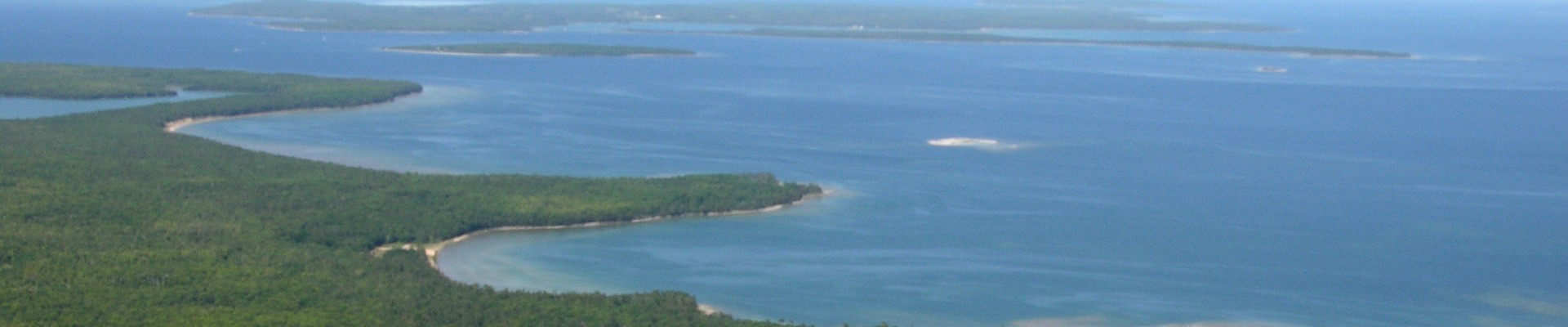 The lake and lakeshore from the air.