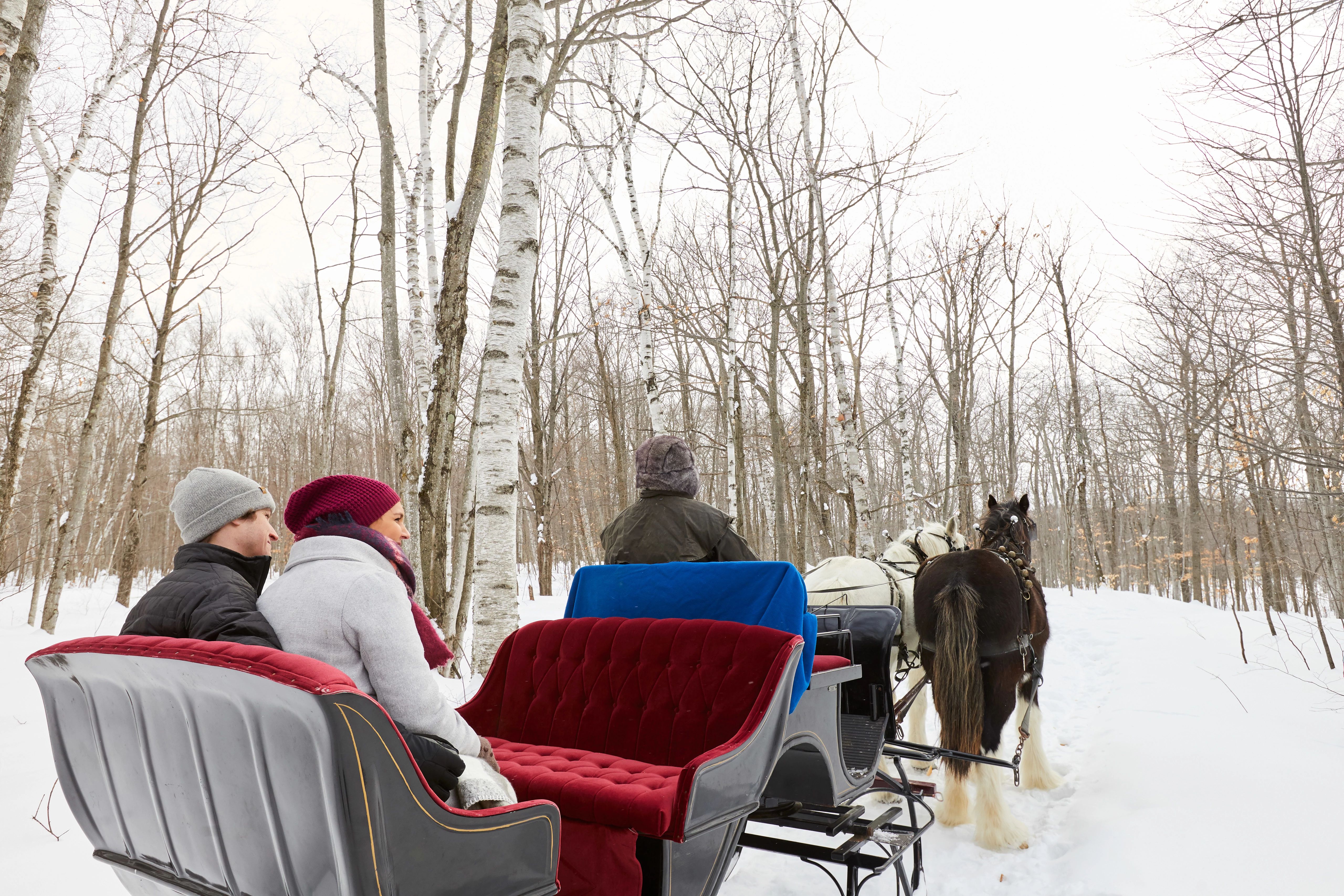 Winter sleigh ride in Fish Creek.