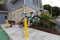 A bike service station.