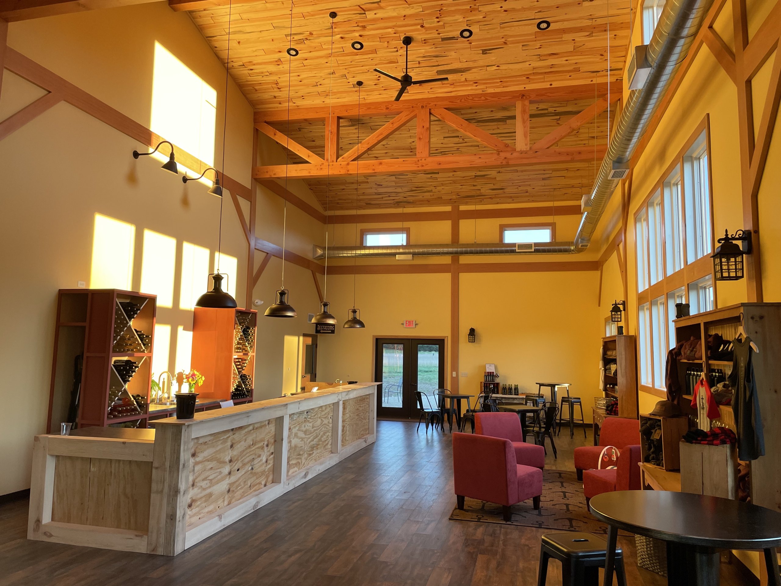 9 Door County Wineries & How to Visit Them All Anchored Roots Vineyard & Winery interior, one of the best wineries in Wisconsin.