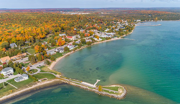 Fall Color Aerial Tour Baileys Harbor