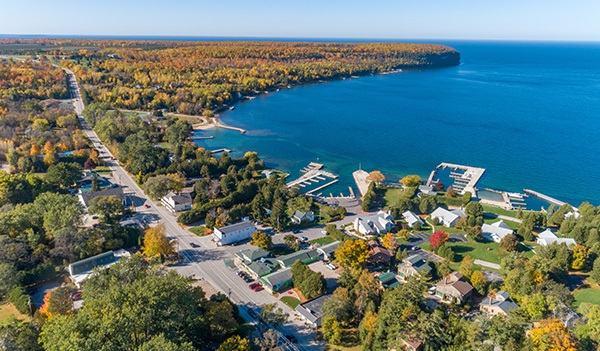 Fall Color Aerial Tour Ellison Bay