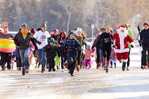 Quirky Traditions in Door County Runners in costumes participate in the Fruit Loop Run.