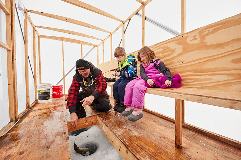 25 Things to Do During Winter in Door County Ice Fishing, a popular thing to do in winter in Door County.