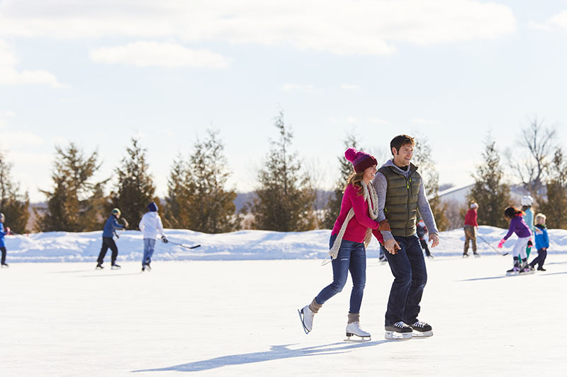 Winter Activities by Snow Type in Door County Ice Skating at the Village Sports Complex