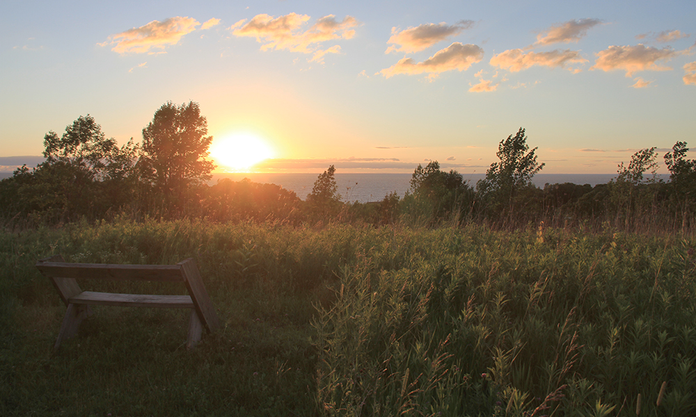 15 Nature Preserves You Haven't Hiked A sunset over the bluffs.