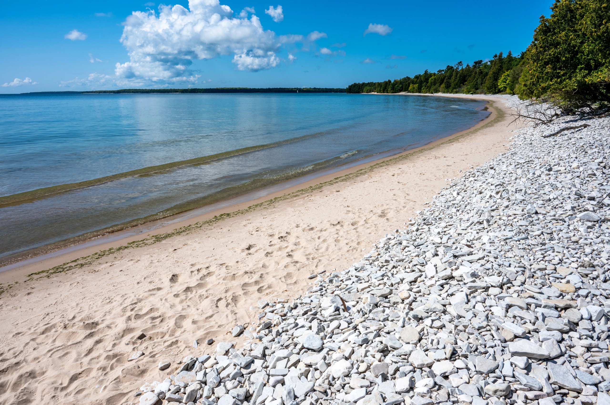 Door County Fall Camping Guide Landscape of rocky beach