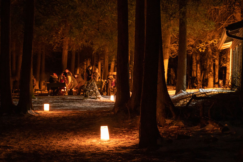Explore Door County by Candlelight This Winter Winter Candlelight Hike & Ski at Whitefish Dunes State Park