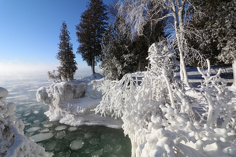 Cave Point in Winter