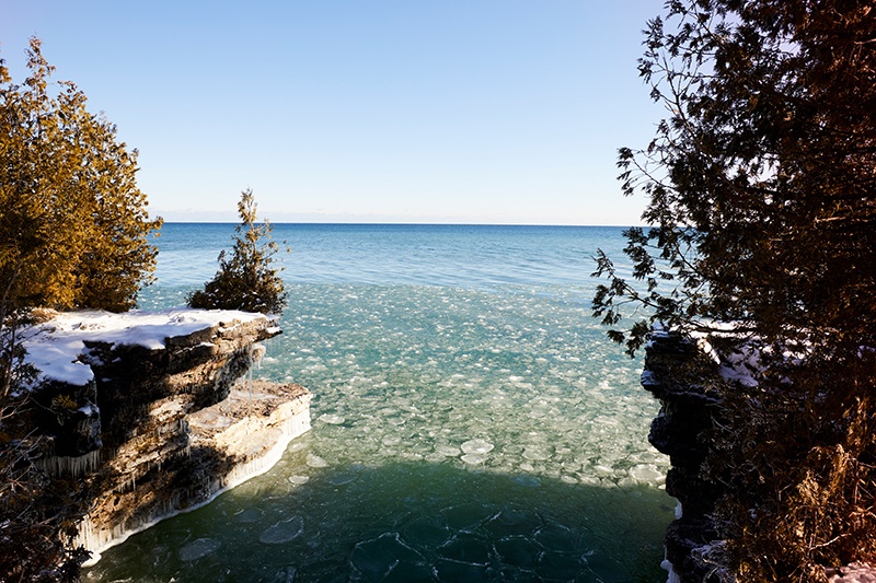 Cave Point in Winter