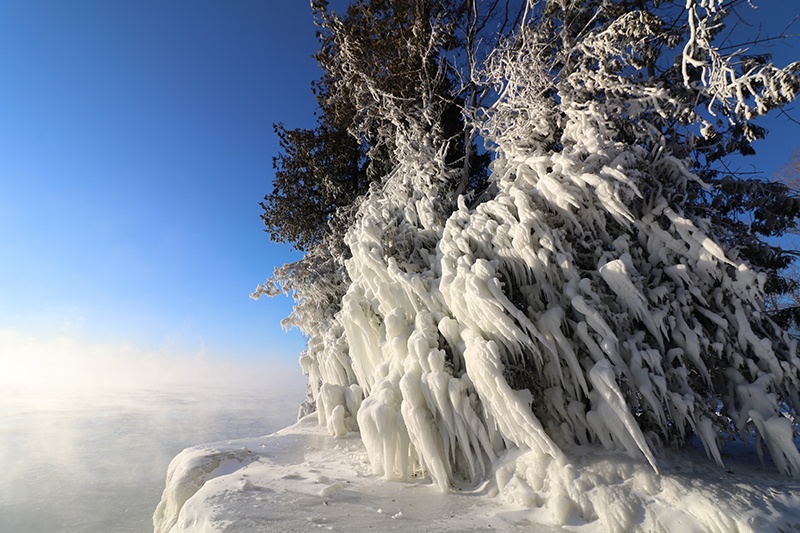 Cave Point in Winter