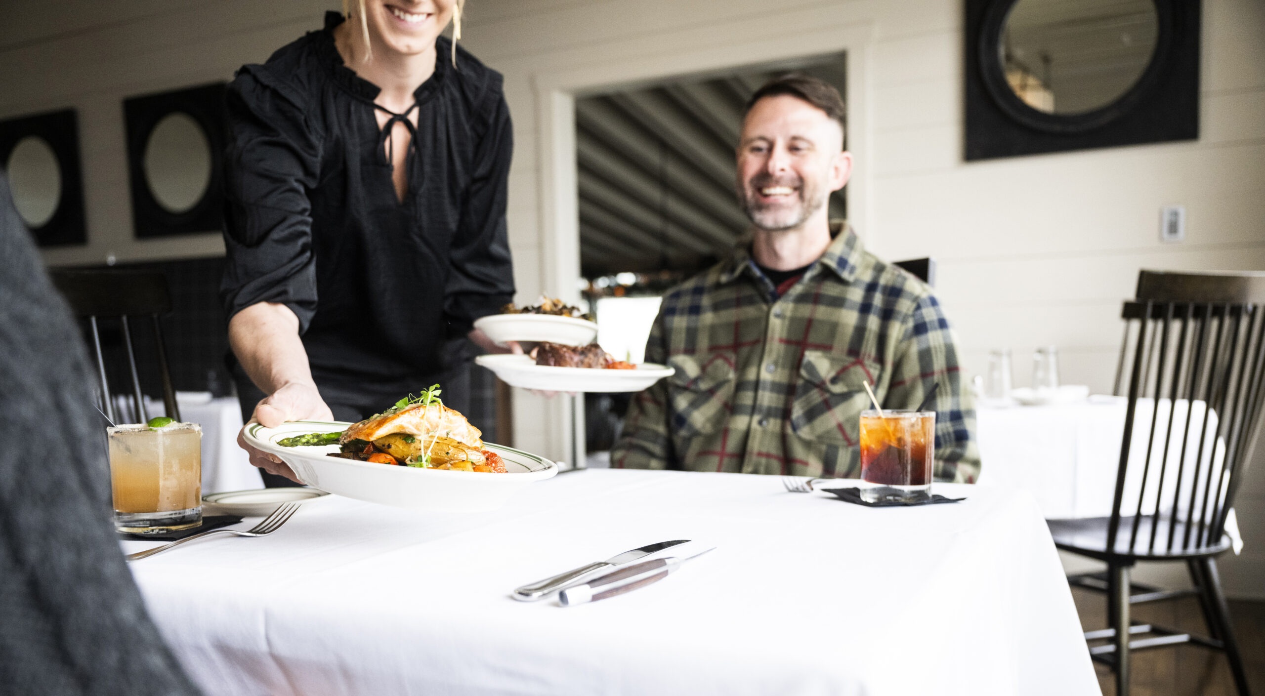 Chef plating a Door County dish