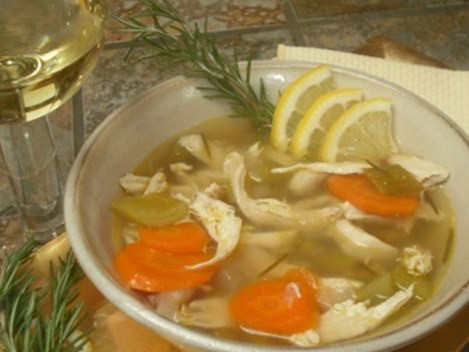 Bowl of chicken soup