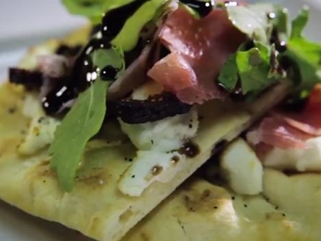 Goat cheese prosciutto dish