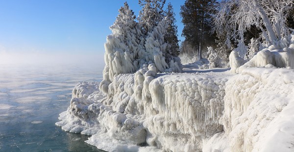 Cave Point in Winter