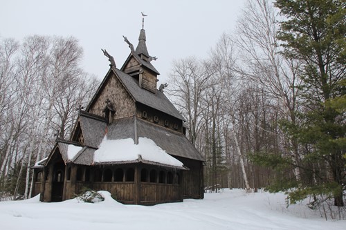3-Day Spiritual Journey The Stavkirke in the snow.