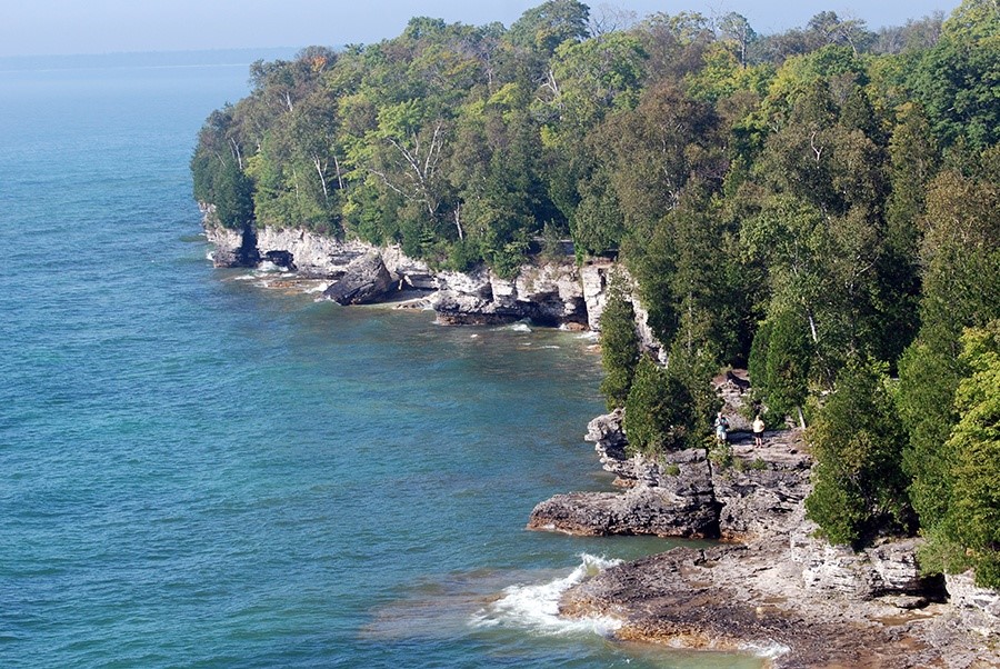 Weddings Cave Point from the air.