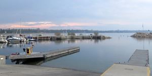Boat Launches in Door County Empty docks at a marina