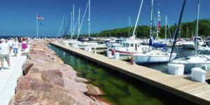 Boat Launches in Door County Boats docked at Egg Harbor Marina
