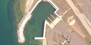 Boat Launches in Door County George K Pinney Park from the air