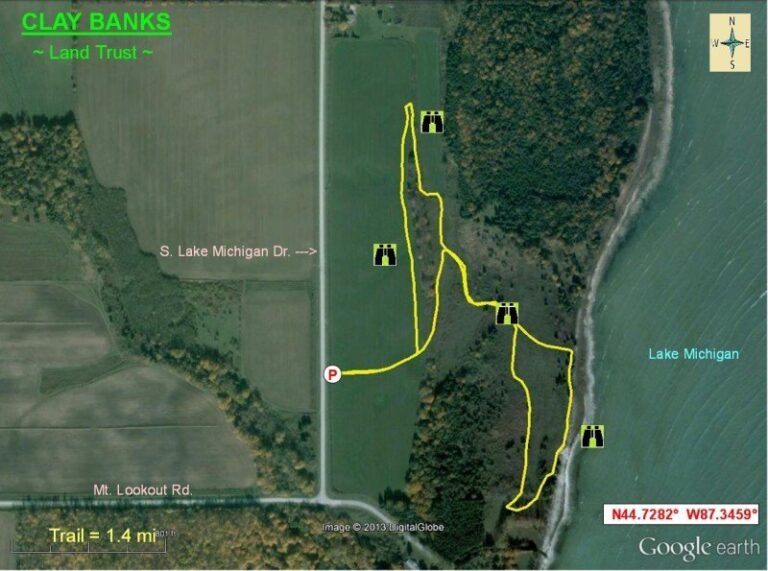 Birding Maps Aerial view map of Clay Banks