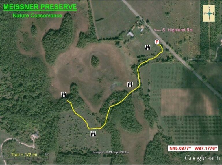Birding Maps Aerial view map of Meissner Preserve Nature Conservance