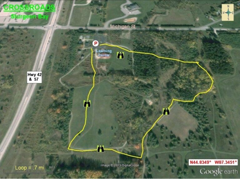 Birding Maps Aerial view map of Crossroads in Sturgeon Bay